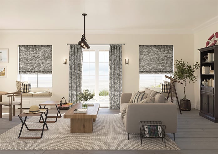 Cyrus Crushed Velvet, Moonlight - Motorised Roman Blind - Image 8